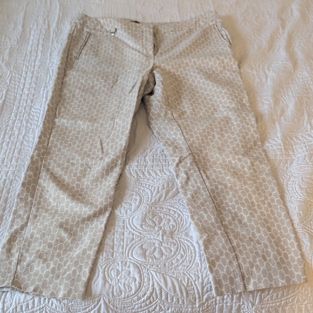 Adrianna Papell Light Beige Patterned Chinos